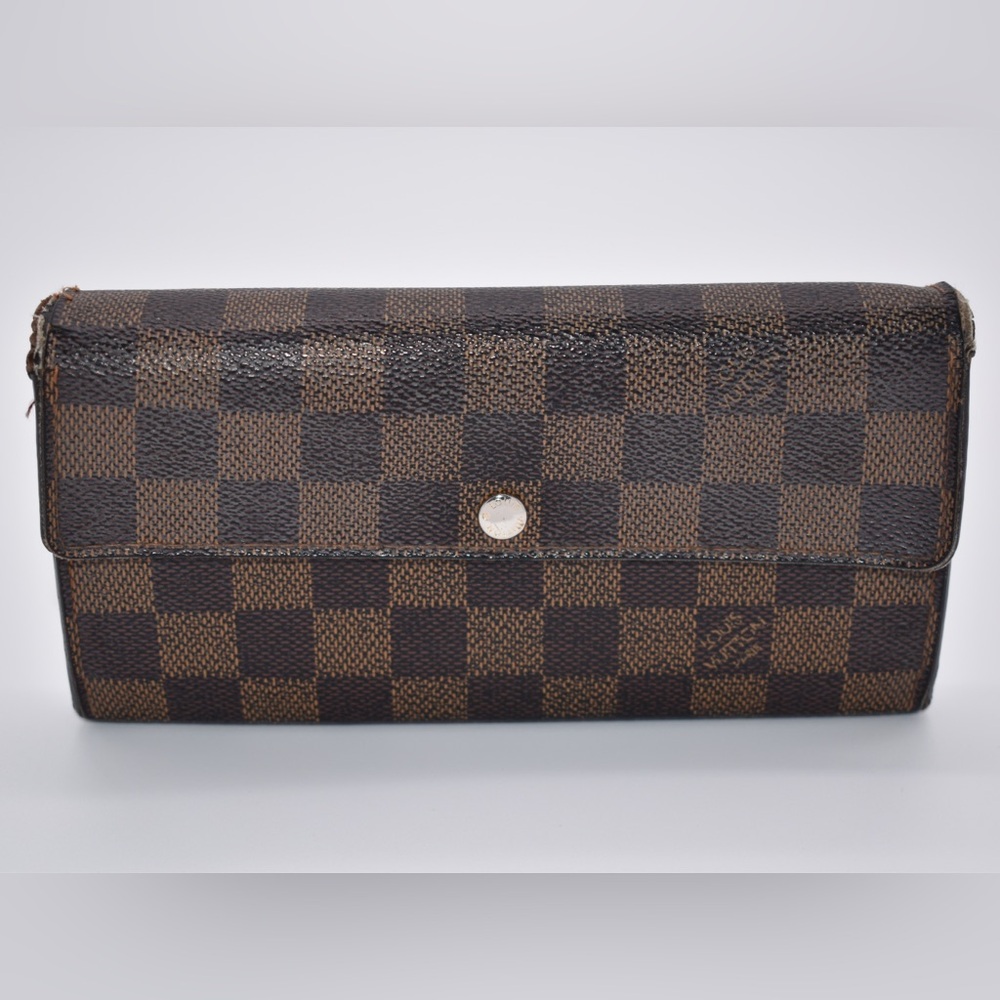Louis Vuitton Emilie Checkered Canvas Long Wallet